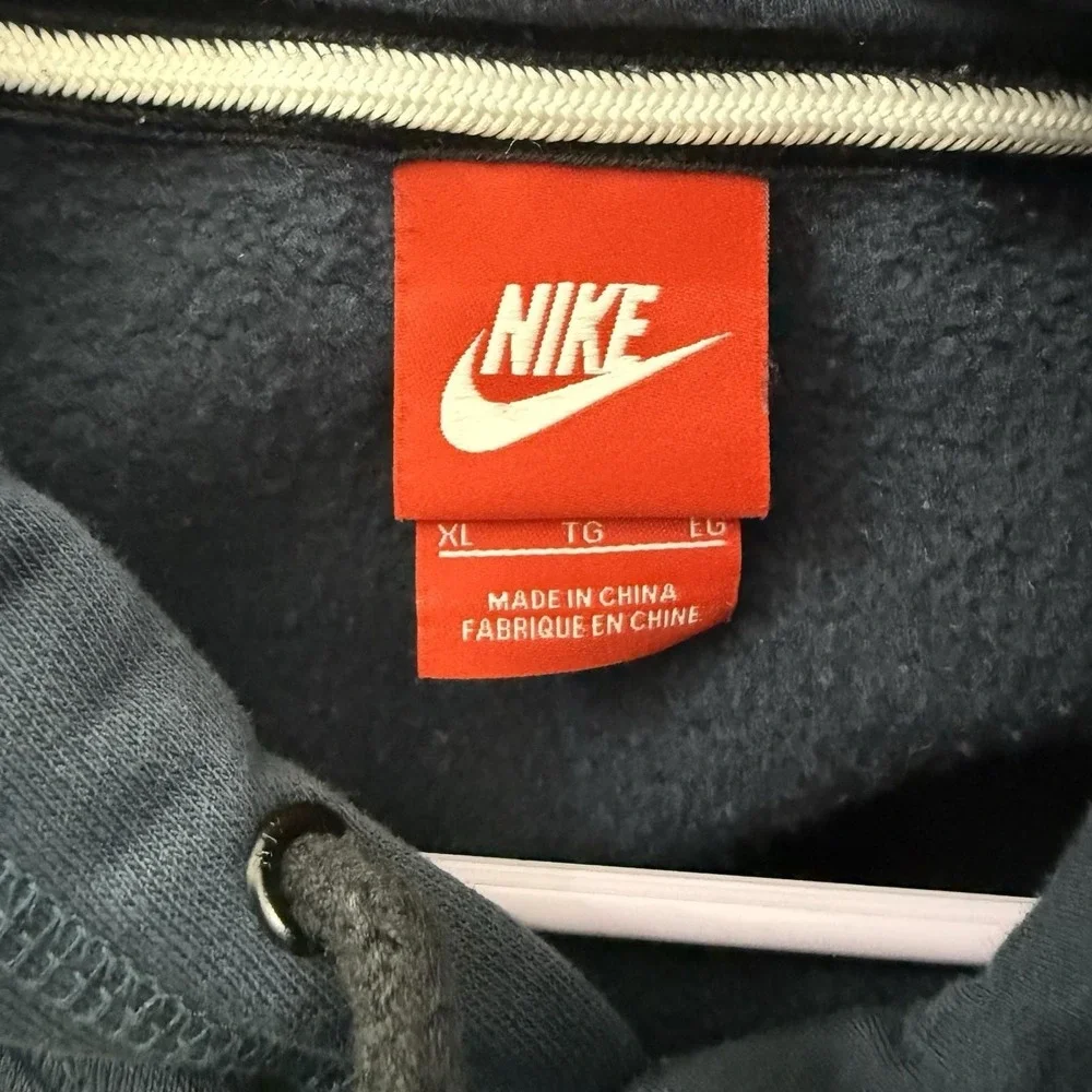 Nike‎ Hoodie Men's XL Blue Big Neon Logo Long Sleeve Pullover Fleece Sweatshirt - Picture 11 of 11